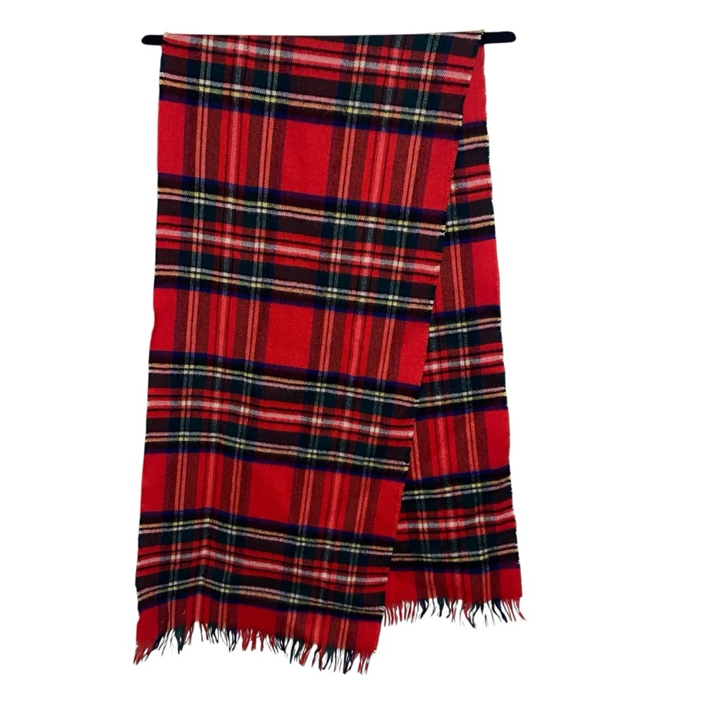 Vintage Scarf Cashmere Wool Unisex Mens Womens Bloomingdales Fringe Scotland
